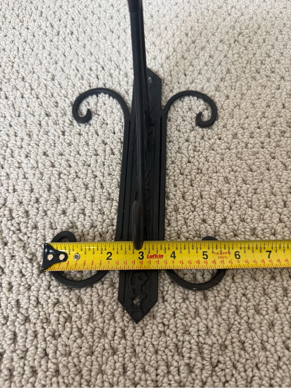 Decorative Black Wrought Iron Wall Hook Pair